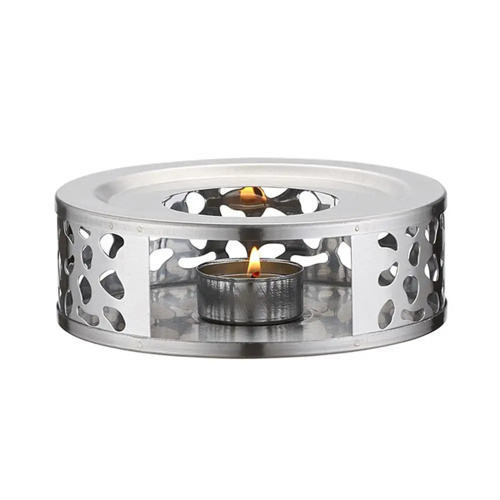 Portable Warmer Tea Holder Durable Stainless Steel Candle Warmer Tea Light Holder Trivets Coffee Teapot Heating Base tea warmer holder