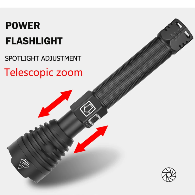 90000LM самый мощный XHP90 светодиодный фонарик тактический Водонепроницаемый фонарь 3 режима охотничий с приближением лампы для кемпинга на 18650 или 26650