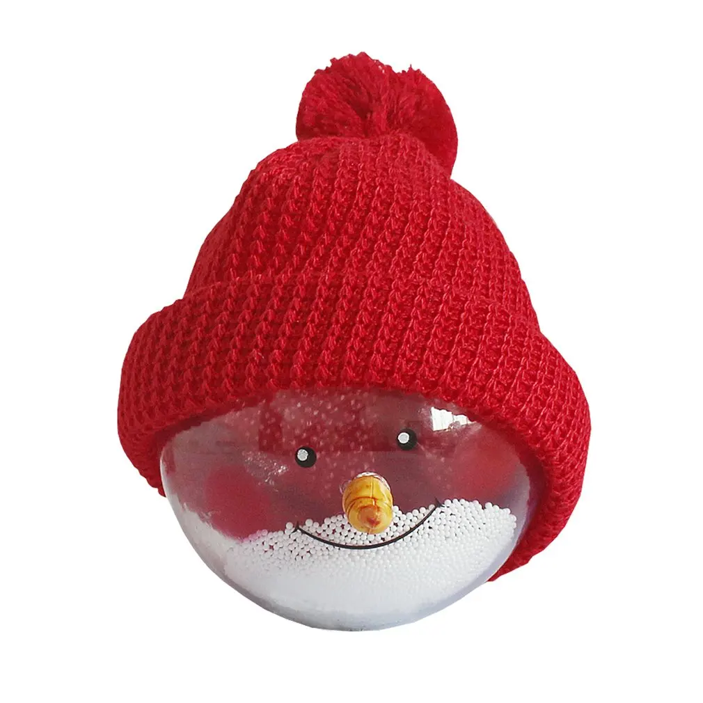 Unique Cartoon Snowman Christmas Ball Pretty Toys Christmas Decorations Toy Gift for Children Crystal Ball Hanging Ornament