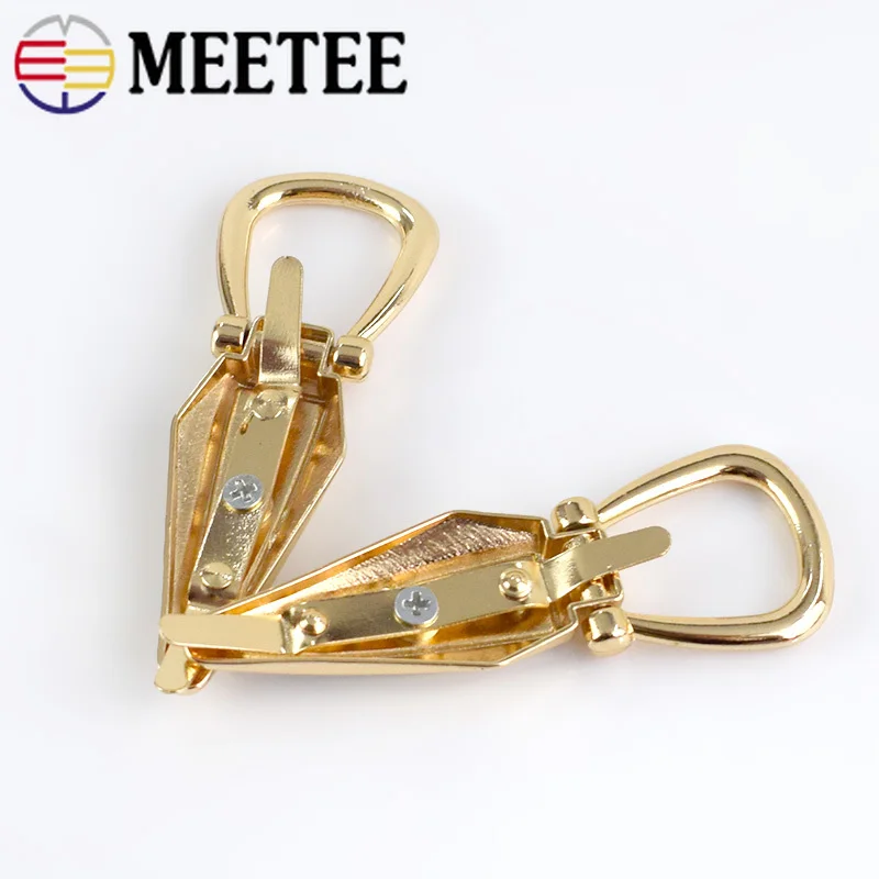 Meetee 5/10 шт. 77 мм крючок для сумки с декоративной металлической пряжкой и Материал Сумки из натуральной кожи Чемодан цепи вешалка оборудования для художественного оформления ногтей, ручная работа аксессуары AP631