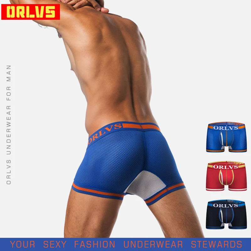 ORLVS мужские боксеры удобные трусики нейлоновые дышащие трусы Cueca Tanga
