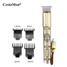 Cesto мужчины Uniquie Профессиональная парикмахерская Мужская электрическая машинка для стрижки волос перезаряжаемая бронзовая Парикмахерская Триммер