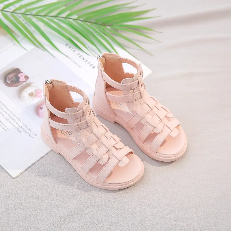 

Children's Summer 2020 New Girls Princess Shoes Tall Canister Fringed Boots Cool Girl Hollow Open Toe Sandals Roman Size 25-36