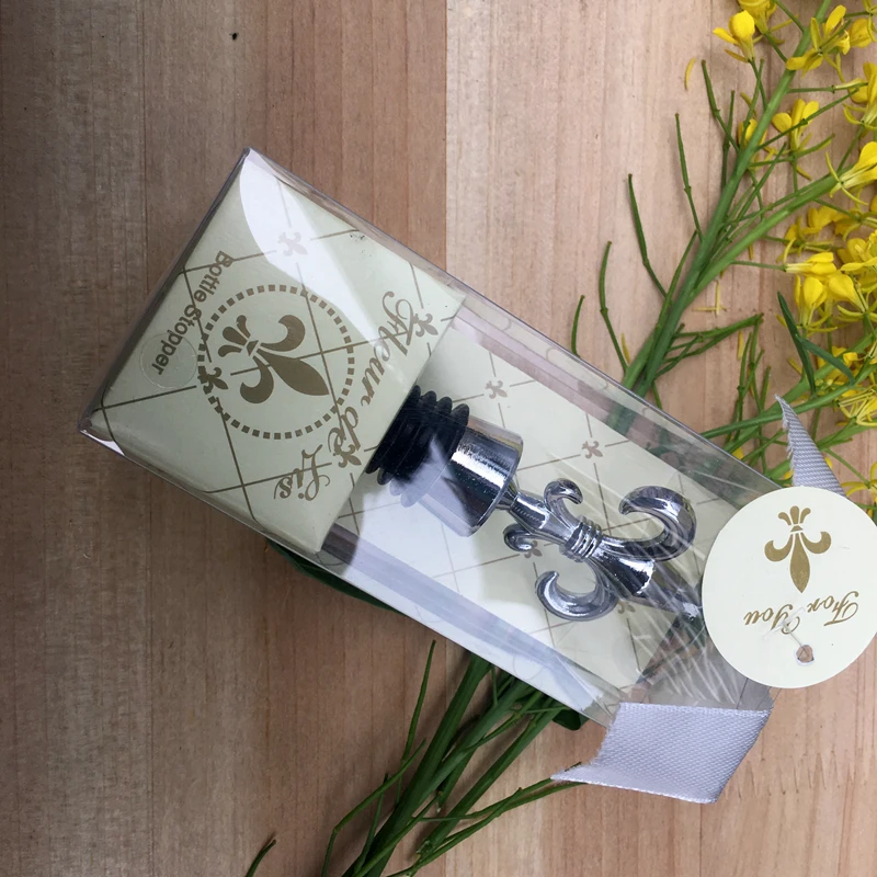 Прямая с фабрики Быстрая медный сувенир "Fleur De Lis" Хромированная элегантная пробка для бутылки вина креативные подарки