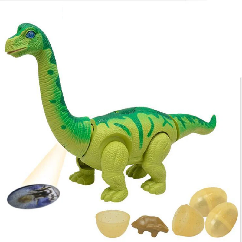 Brachiosaurus Electric Walking Projection Dinosaur Toy Can Lay Eggs Green 