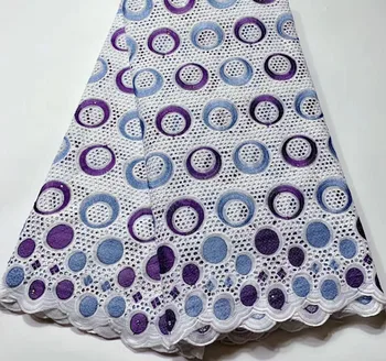 

New Arrivals Swiss Voile Lace In Switzerland High Quality African Dry Lace Fabric 100% Punch Holes Cotton Lace For Party HSH070