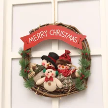 10-30 см Рождественский венок из натурального ротанга DIY рождественское свадебное украшение гирлянда материал для дома свадебная дверь настенное украшение