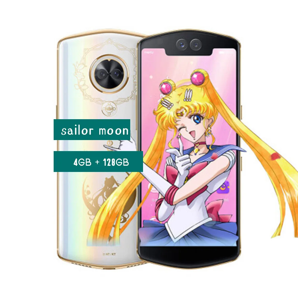 Мобильный телефон Meitu T9 Sefie beauty, 4G LTE, 4 Гб, 6 ГБ, RAOM, 64 ГБ, 128 ГБ rom, 6,01 дюймов, Восьмиядерный процессор Snapreagon 660, четыре камеры - Цвет: 4g 128g sailor moon