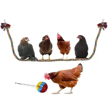 

2Pcs Pet Bird Toys Cotton Rope Bell Ball Cage Hanging Chew Toy Bird Parrots Stand Rope Bar Springboard Ladder Bird Supplies