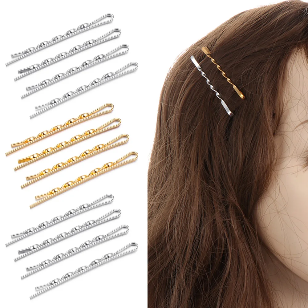 Hair Clips 24pcs/set 5.5cm Metal Barrettes Gold Silver Spiral Bobby Pins Women Girls Hair Styling Accessories