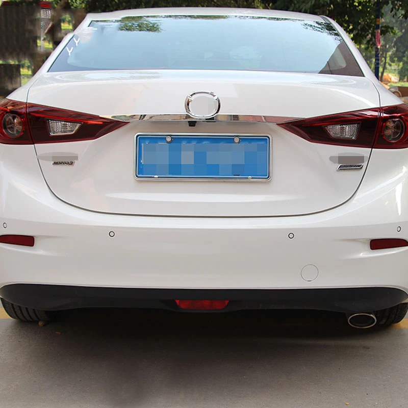 For Mazda 3 Axela Sedan- ABS Chrome Rear Trunk Tailgate Door Lid Cover Trim Handle Strip Molding Auto accessories