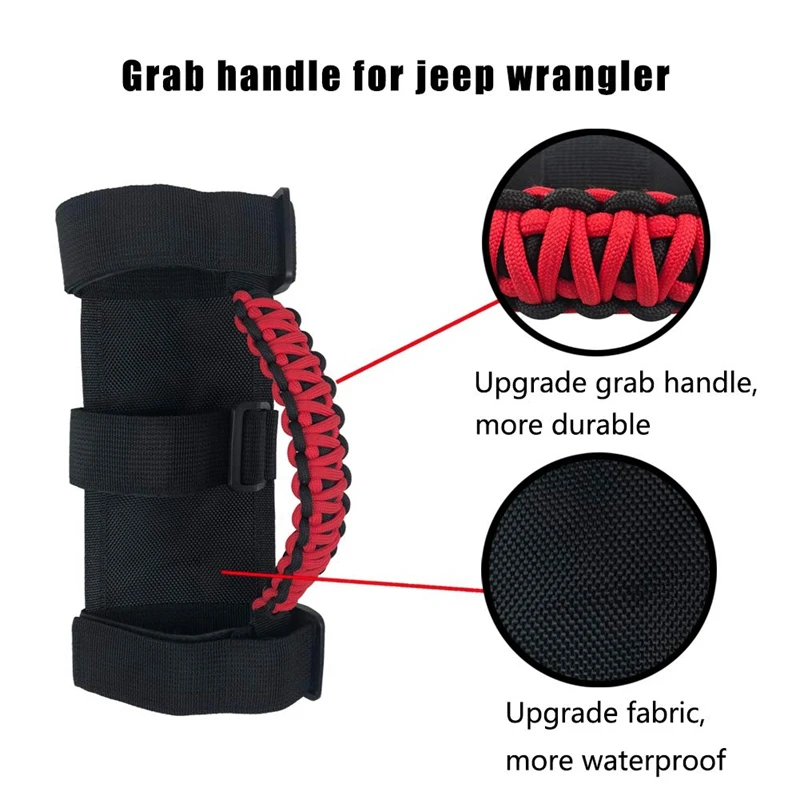 Набор захватных ручек для Jeep Wrangler, рулонные брусья(2 шт. в упаковке), легко подходящие 3 ремешка, дизайн для моделей 1987-, автомобильные аксессуары