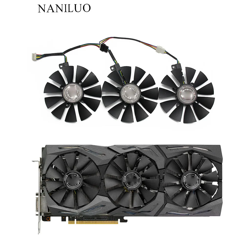 Новый вентилятор ждения 87 мм PLD09210S12M PLD09210S12HH для ASUS Strix GTX 1060 OC 1070 1080 1080Ti RX