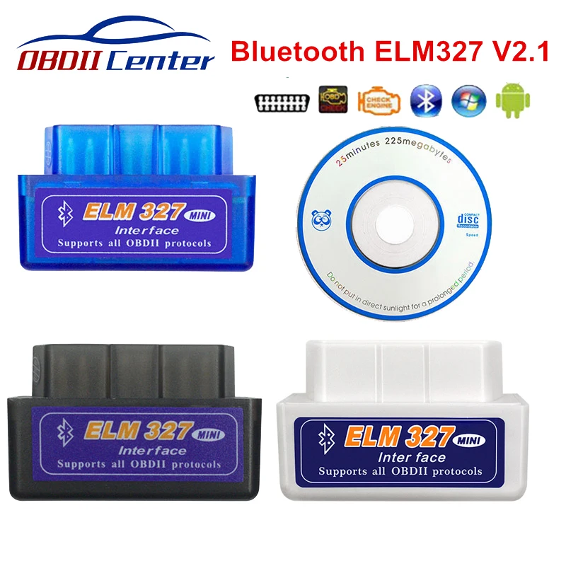 Мини ELM327 автомобильный Bluetooth V2.1 ODB2 диагностический инструмент сканирования для Android/SymbianWindows для OBDII протокол код считывания авто