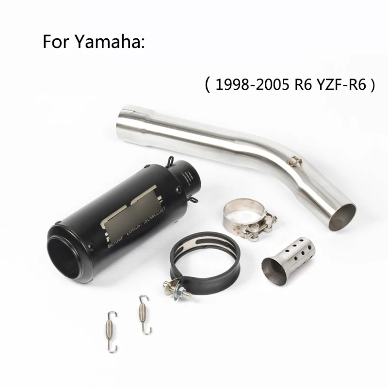 Для 1998-2005 Yamaha R6 YZF-R6 выхлопная труба мотоцикла Mid Pipe slip on 51 мм Глушитель со съемным Db Killer Escape steel