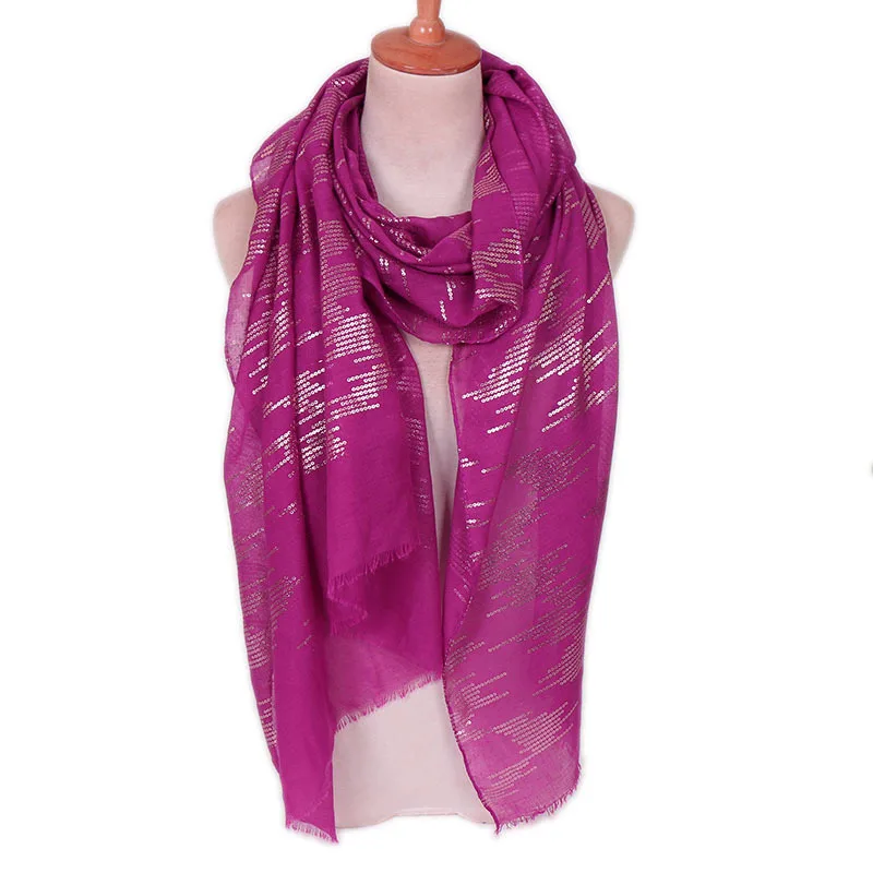 Хлопковый Блестящий мусульманский однотонный шарф Национальный Ветер Длинные шарфы для женщин накидка шаль палантин 28 - Цвет: 12