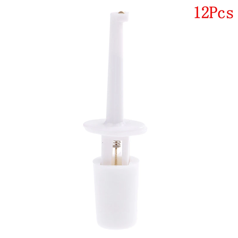 12pcs white 10/12 шт Тесты зажим мультиметр свинцовый провод комплект Тесты крюк клипса 5 видов цветов Each2 Тесты зонд SMT/SMD IC D20 сварочный кабель круговой - Цвет: 12pcs white