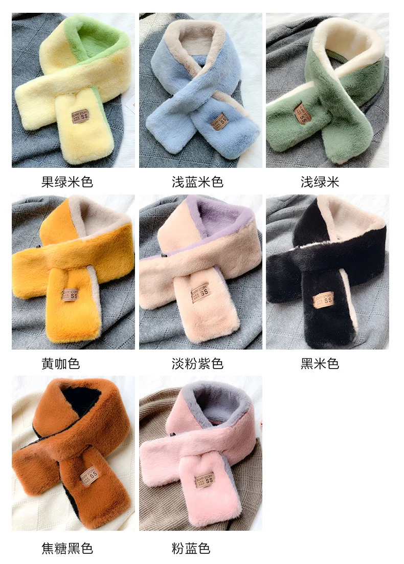 New style Fashion Soft Women Faux Rabbit Fur Collar Scarf Plush Collar Neck Warmer Winter Shawl femme Collar scarf