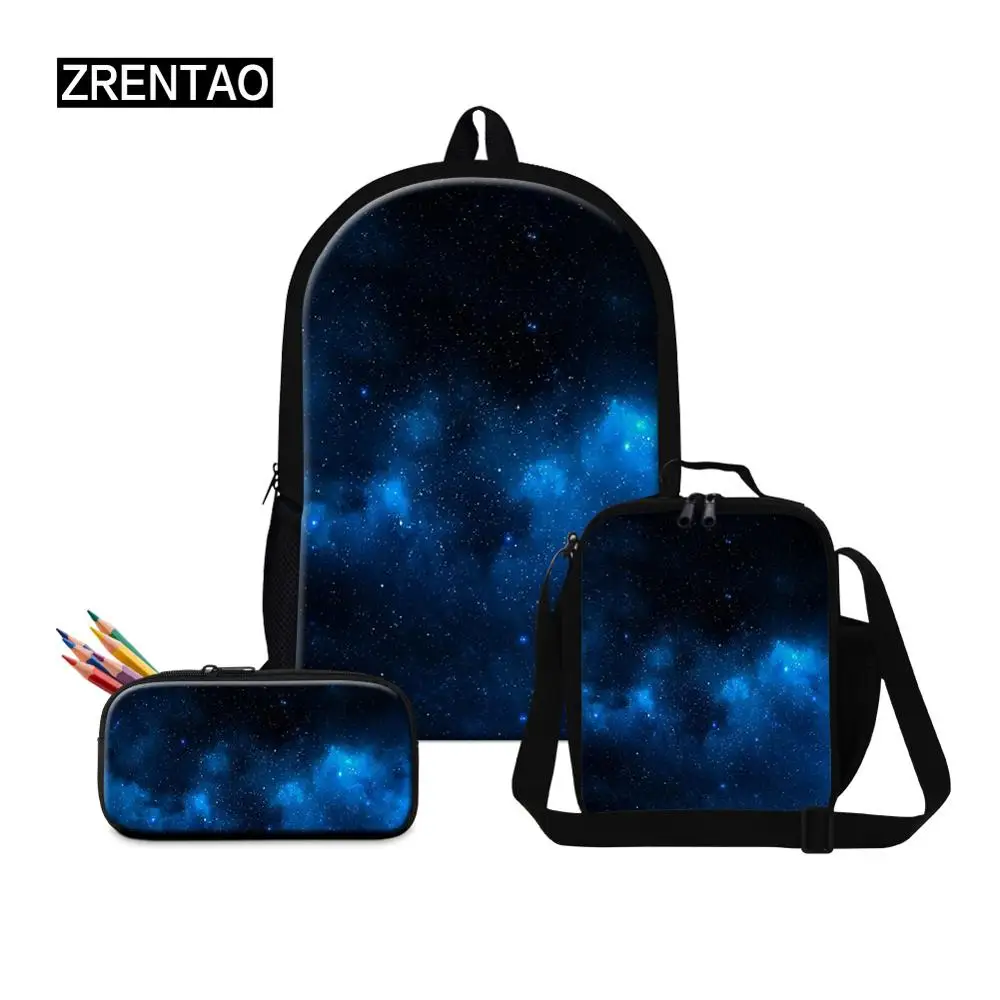 

Colorful Blue/Black Waterproof High Quality School Back Pack Sets 3PCS Schoolbag Mochila Shoulder Satchel For Kindergarten Child