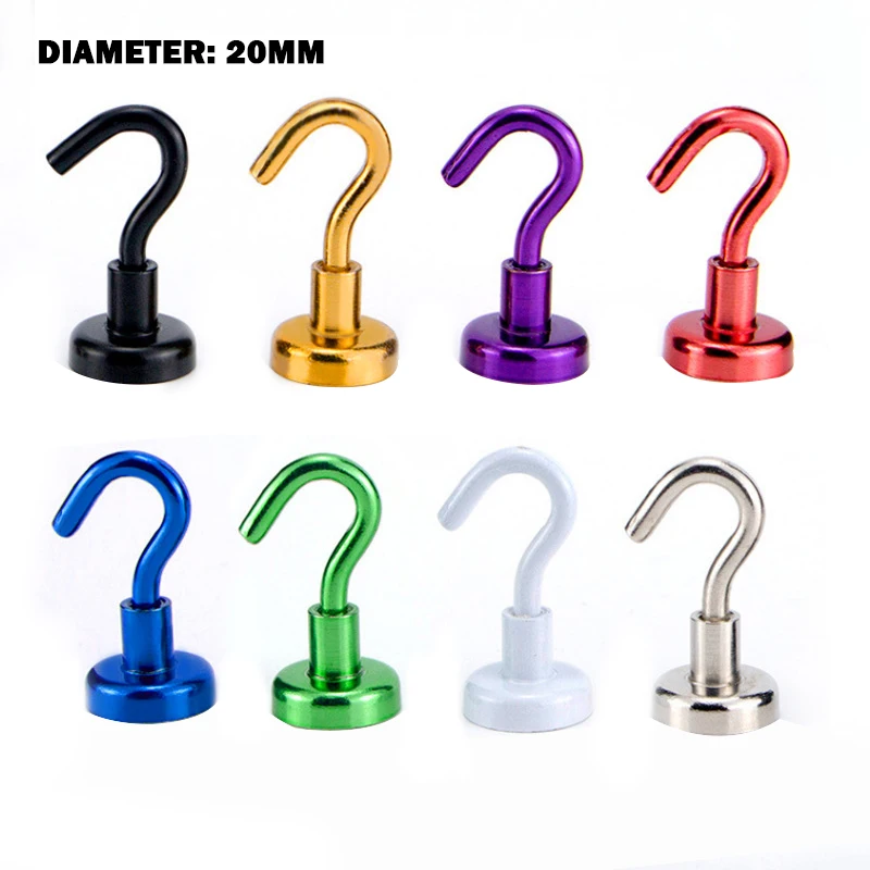 8Pcs Magnetic Hook Strong Hook Magnet Bracket Wall Suction Hook Bracket Support Hardware Magnetic Tool Multicolor New#