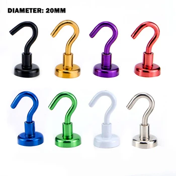 

8Pcs Magnetic Hook Strong Hook Magnet Bracket Wall Suction Hook Bracket Support Hardware Magnetic Tool Multicolor New#