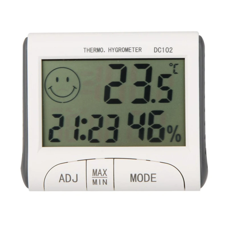 

Digital LCD thermometer hygrometer humidity temperature meter clock / magnetic(white)