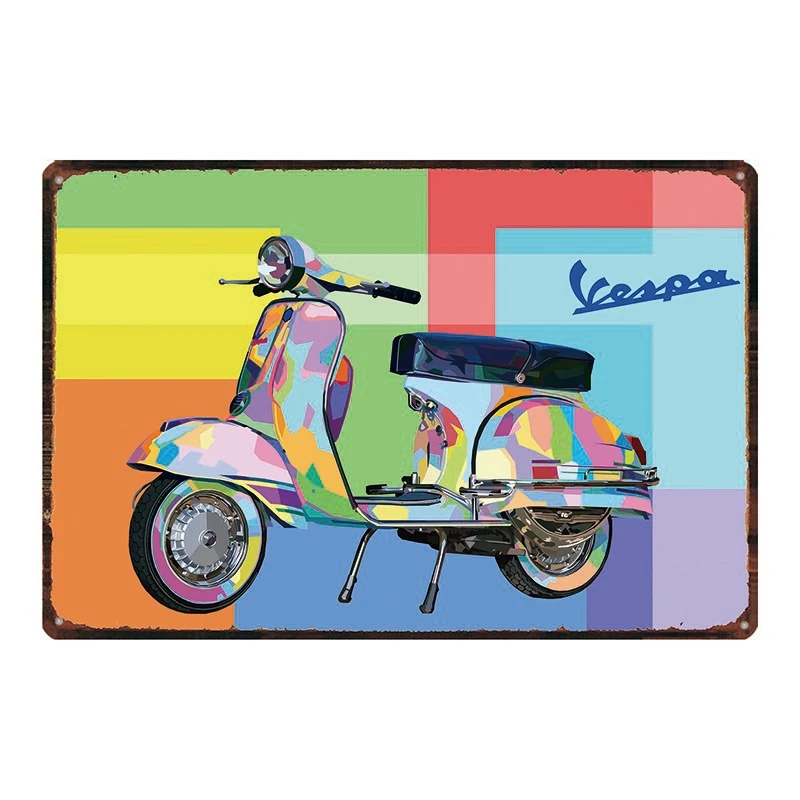 DU-2368 Я люблю Vespa скутер доска металлическая винтажная Оловянная настенная вывеска домашний настенное искусство Гараж Ретро декор железный плакат Cuadros DU1450A - Цвет: DU-2368