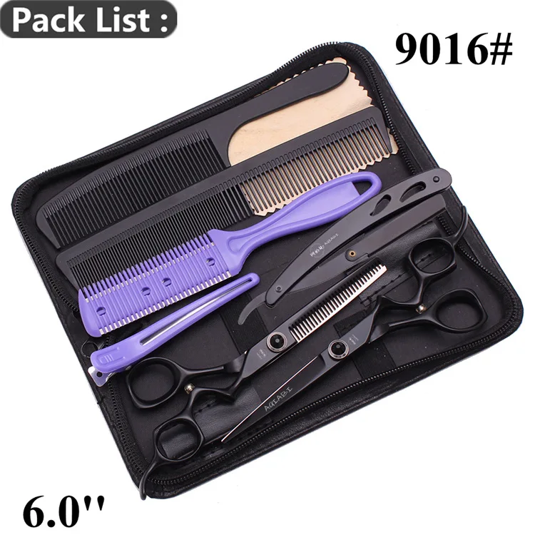 A9016 Hei K-B 6Y AQIABI для парикмахера ножницы для волос набор филировочные ножницы ножницы для стрижки волос Парикмахерские ножницы парикмахерские ножницы Профессиональные для волос барбершоп hairdresser scissors A1029-B - Цвет: A9016 Hei K-B 6Y