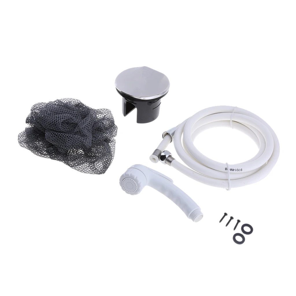 Boat Marine Transom Shower W/ Nylon Hose & White  Sprayer Kit