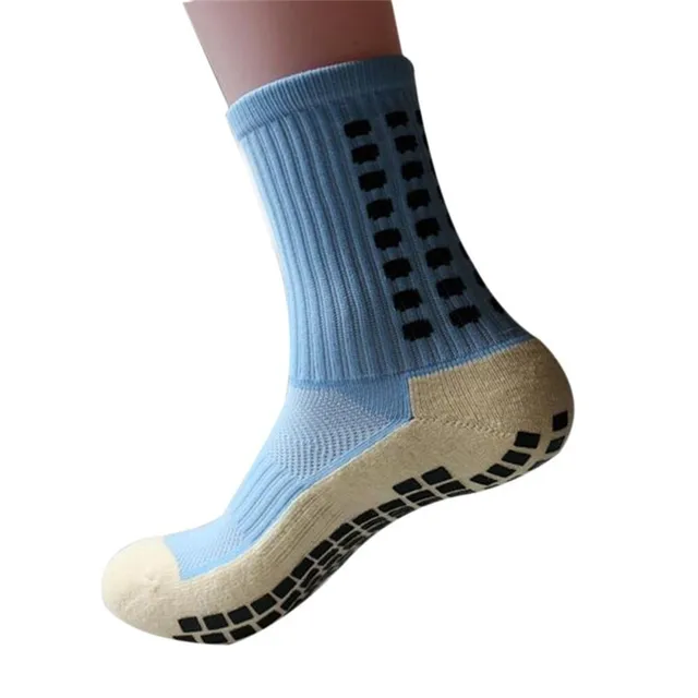 New Sports Anti Slip Soccer Socks Cotton Football Men Socks Calcetines (The Same Type As The Trusox) sky blue