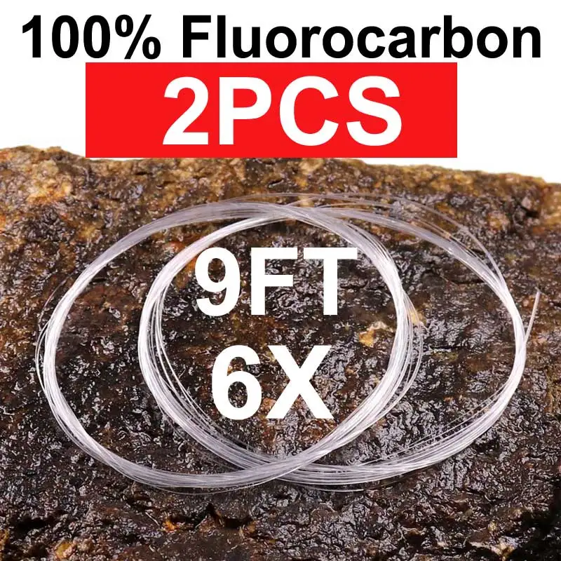 2pc 6X Fluorocarbon 9 футов Wifreo фторуглеродный лидер ловли рыбы нахлыстом палантин линия свежий форель нахлыстом чистый палантин Размер 0X-7X 2 шт./лот - Цвет: 2pc 6X Fluorocarbon
