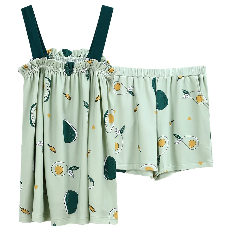 

Sexy Summer Women Pajama Set Cute Sling Pyjamas Sweet Casual Soft Sleepwear Suits Homewear Girls Nightwear