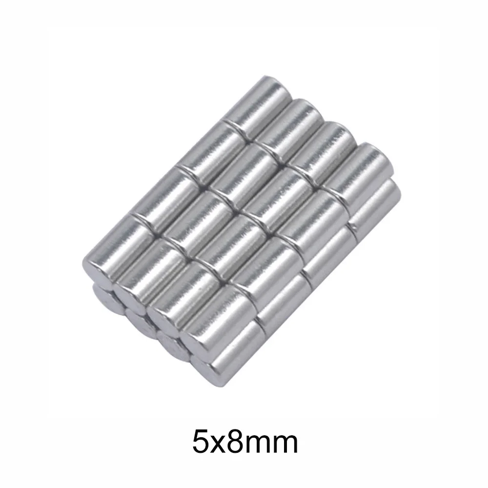 20/50/100/200/300PCS 5×8 Small Round Neodymium Magnets 5mm x 8mm Minor Search Magnet Strong 5x8mm Disc Permanent Magnets 5*8 N35