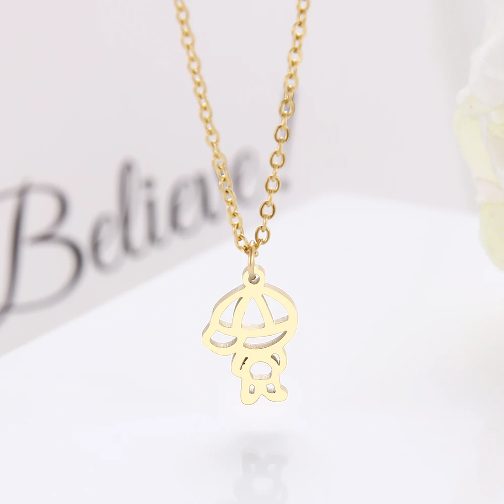 CACANA Stainless Steel Necklace For Women Lover's Football Kid Cap Boy Gold Necklaces Engagement Jewelry Gift | Украшения и
