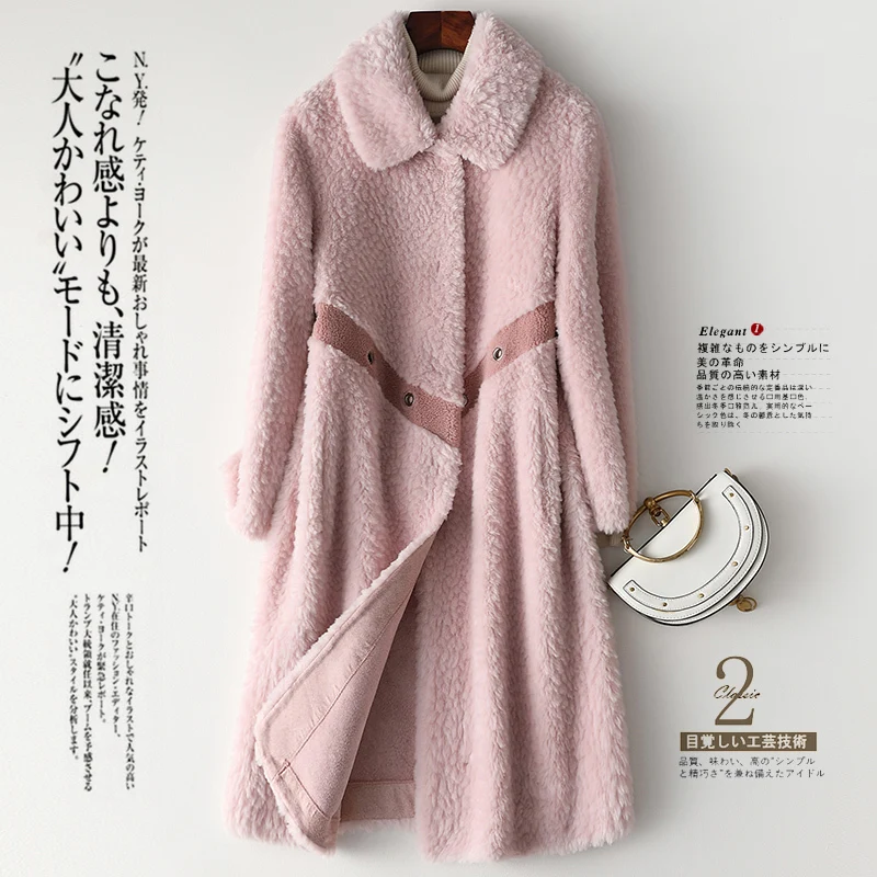 

Real Fur Coat Women Autumn Winter Coat Women Clothes 2020 Korean Sheep Shearling Kawaii Wool Jacket Women Tops 195839-MLS YY1680