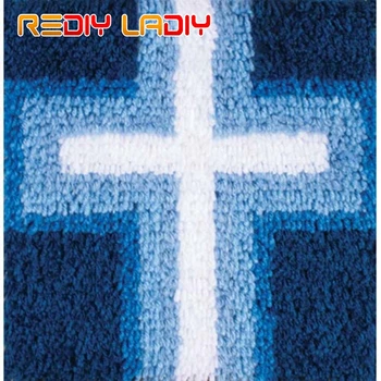 

Latch Hook Kits Make Your Own Cushion Blue Stitch Pre-Printed Canvas Crochet Pillow Case Latch Hook Cushion Cover Hobby & Crafts