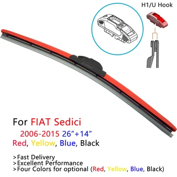 

HESITE Colorful Windshield Wiper Blades For FIAT Sedici 4X4 Parts 2006 2007 2008 2009 2014 Windscreen Wipers Hybrid Blade Blue