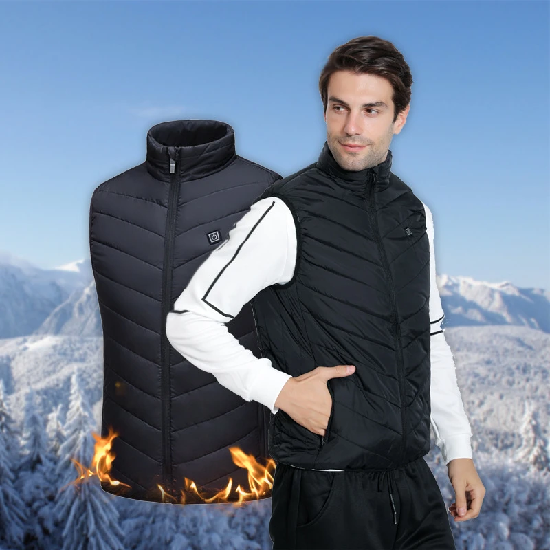 Heated Jacket Usb Heated Vest Men Winter Body Warmer Heating Jacket Men Outdoor Electric Self Heated Vest Waistcoat Veste Plus Size 6XL