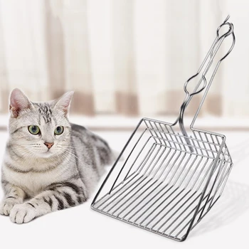 

Cat Stainless Steel Metal Pooper Scoopers Pets Litter Sand Shovel Pet Shit Artifact Dogs Waste Shovel Cleaning Scoop Supplies 5