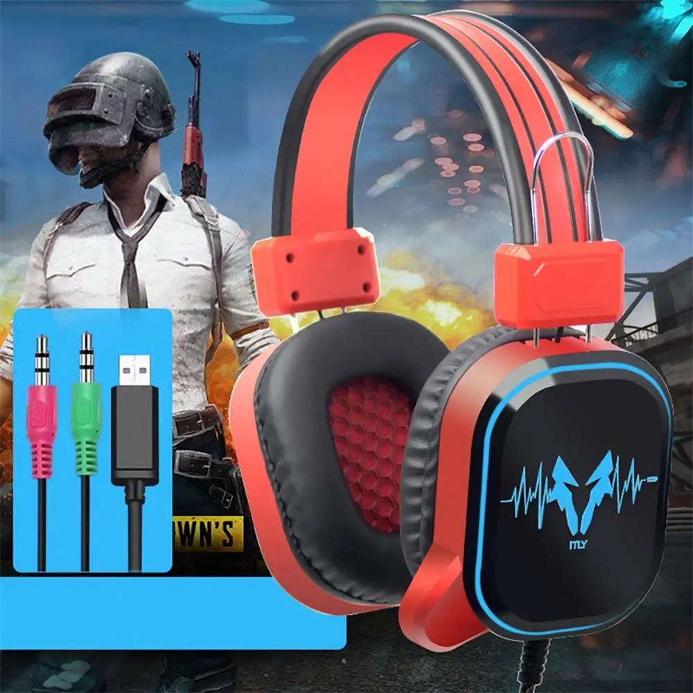 

DSstyles Gaming Headset headphones for PC Headphone with Microphone with USB Volume Control wired headphone 3.5mm gaming headset