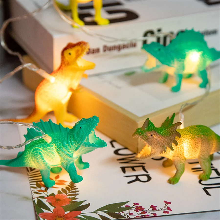 Novelty Dinosaur String Light AA Battery Children Birthday Christmas Fairy Gift Light Children Kids Bedroom Party Garland Light