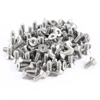 

100pcs 304HC Stainless Steel Hex Countersunk Flat Bolts Screws M2x5mm