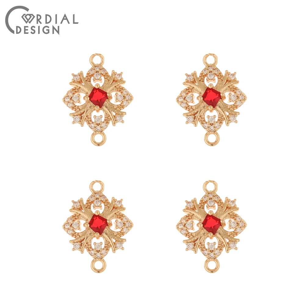 Cordial Design 50Pcs 13*17MM DIY Earrings Accessories/Charms/Hand Made/CZ Rhinestone Connectors/Jewelry Findings & Components - cordial