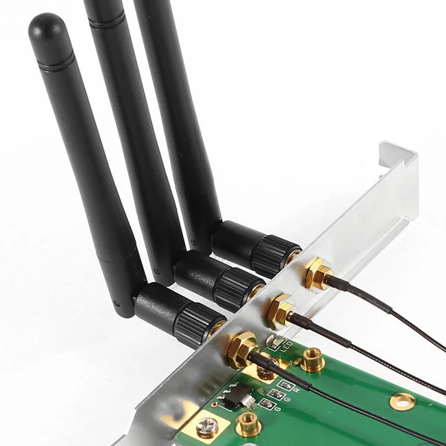 Мини PCI E Express к беспроводной адаптер w 3 антенна WiFi для ПК|Сетевые карты| |