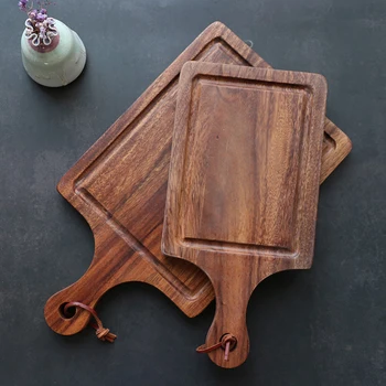 

Solid Wood Pizza Steak Toasted Breadboard Fruit Vegetable Meat Cutting Board Non-Slip Thicken Chopping Board (Size L, Picture 1)