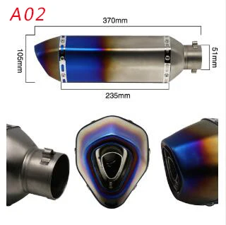 Sclmotos-38-51 мм Akrapovic Мотоцикл выхлопная труба скутера с DB Killer для ER6N NINJA TMAX530 XMAX CBR250 GSX CB400 Racing - Цвет: A 02