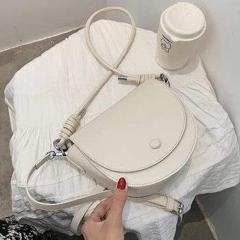 

Simple Small PU Leather Crossbody Bags For Women 2020 Summer Solid Color Travel Shoulder Handbags Fashion Travel Saddle Bag