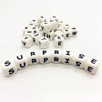 

1pcs Silicone A-Z Letter Beads Baby Teether for Any Name on Pacifier Chain Clips 12MM Chewing Alphabet Necklace Teething Toys