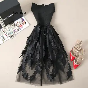 Women Lace Bandage Patchwork Stretch Elegant Dress Vintage Floral Fit&flare Dresses Gown Formal Party Dresses Vestido