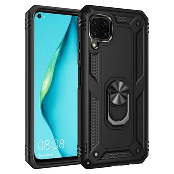 

30pcs/lot Shockproof Military Heavy Duty Hard Case with Ring Stand For Huawei P40 Lite